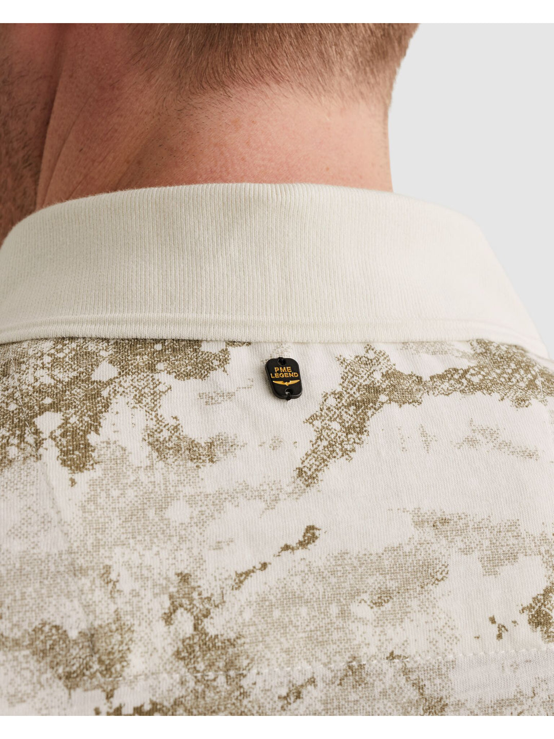 Short sleeve polo printed slub jer, Egret 7001 Bild 8