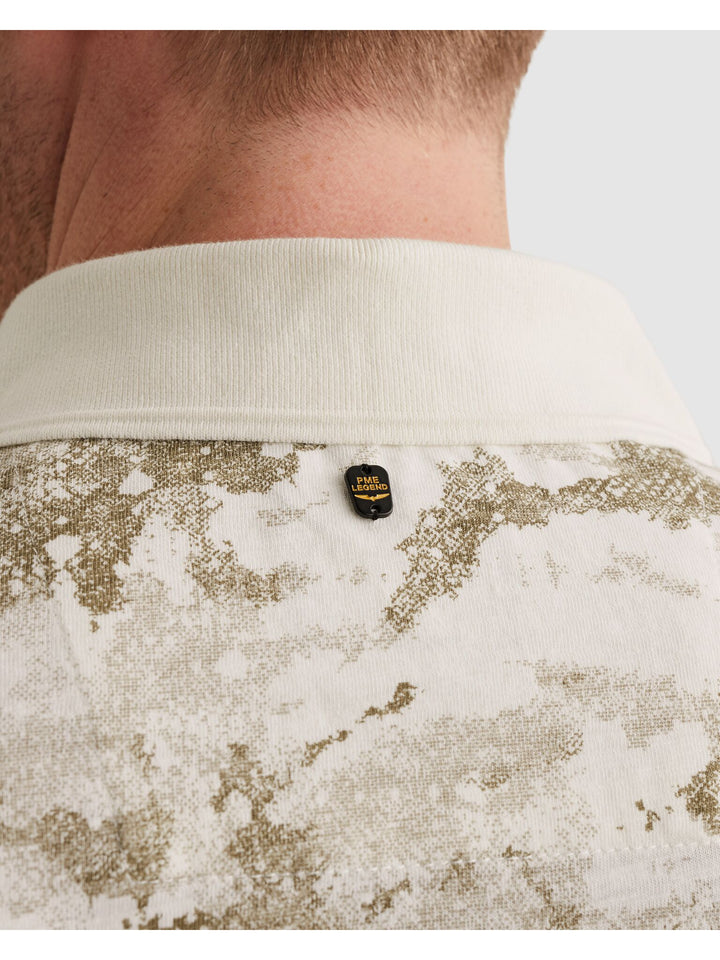 Short sleeve polo printed slub jer, Egret 7001 Bild 8