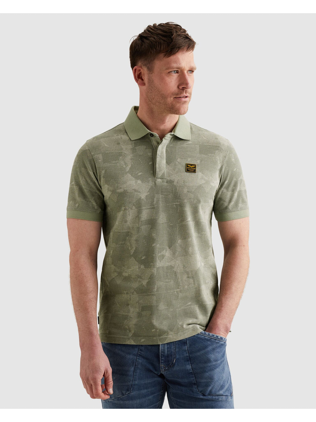 Short sleeve polo printed two tone, Iceberg Green 6123 Bild 3