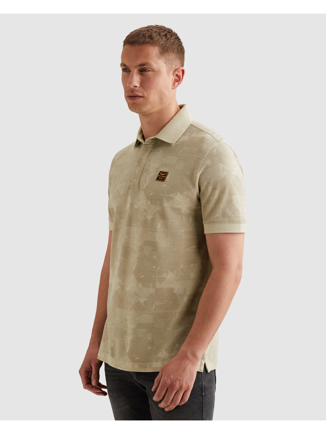 Short sleeve polo printed two tone, Bone White 7013 Bild 3