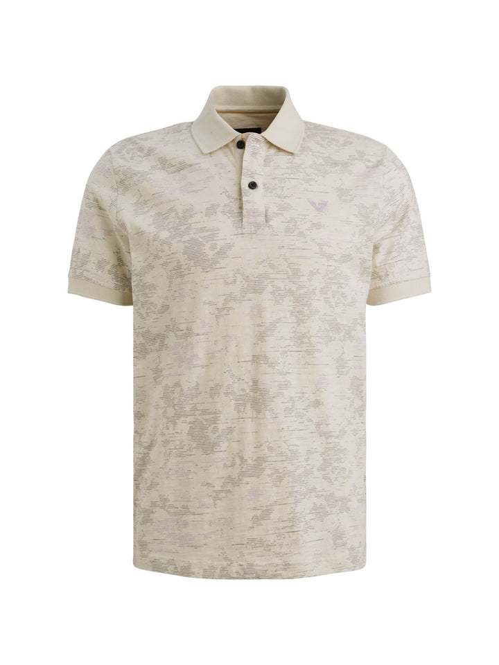 Short sleeve polo slub jersey aop, Bone White 7013 Bild 1