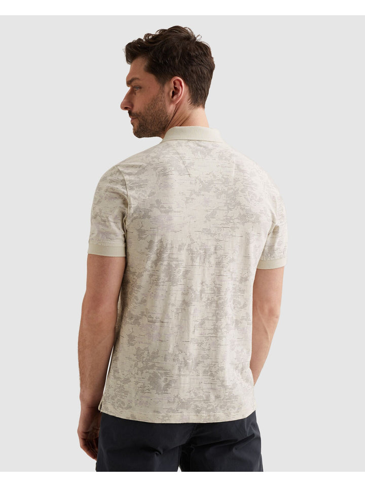 Short sleeve polo slub jersey aop, Bone White 7013 Bild 4