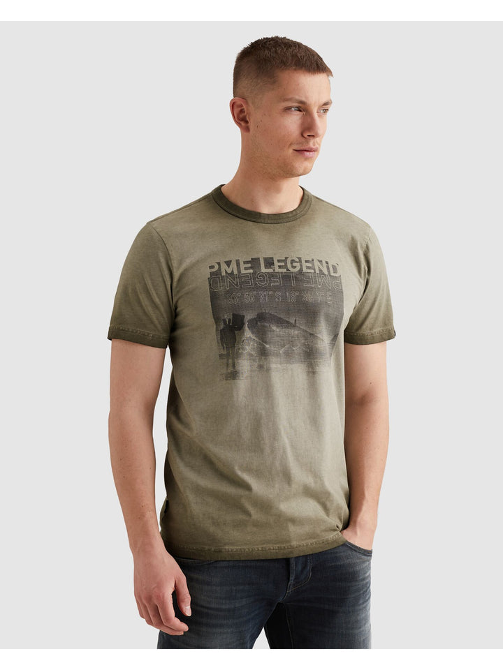 Short sleeve r-neck cold dye artwo, Ivy Green 6415 Bild 3