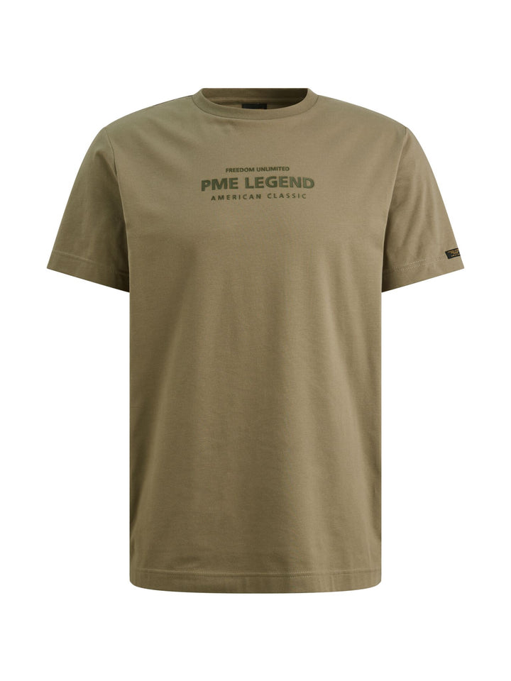 Short sleeve r-neck cotton elastan, Dusky Green 6389 Bild 1