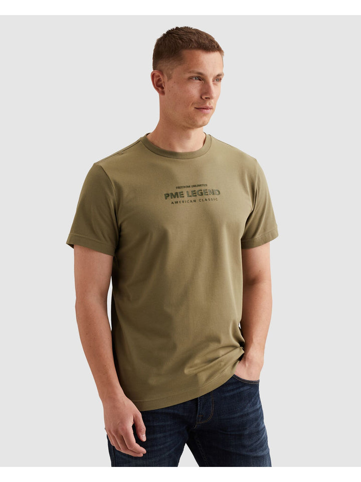 Short sleeve r-neck cotton elastan, Dusky Green 6389 Bild 3