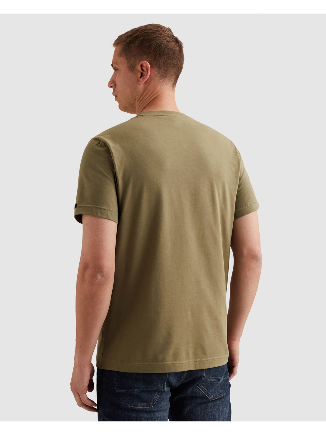 Short sleeve r-neck cotton elastan, Dusky Green 6389 Bild 4