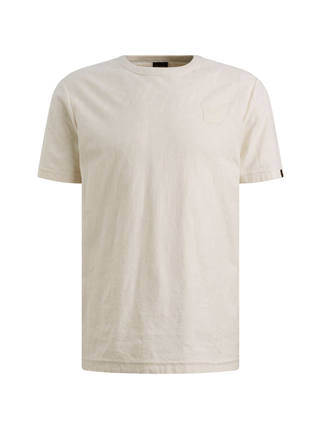 Short sleeve r-neck jacquard jerse, Egret 7001 Bild 1