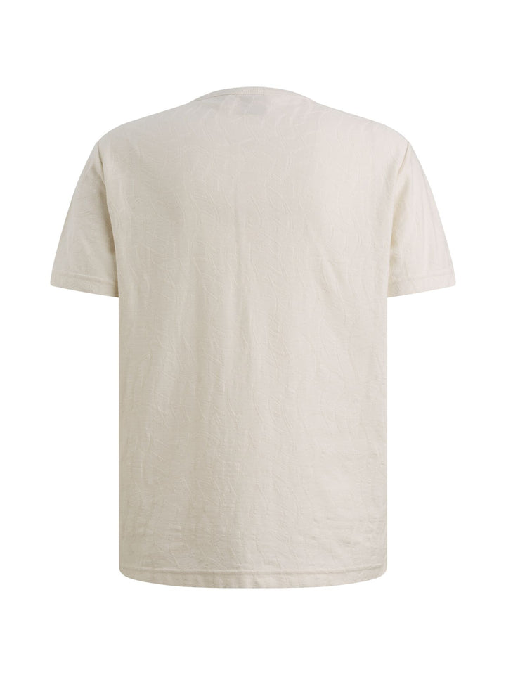Short sleeve r-neck jacquard jerse, Egret 7001 Bild 2