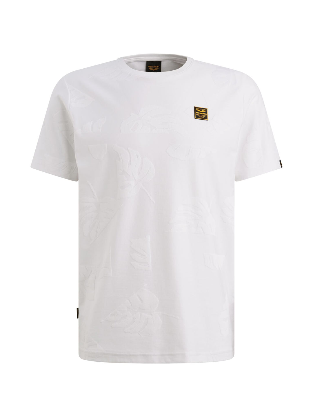 Short sleeve r-neck jacquard jerse, Egret 7001 Bild 1