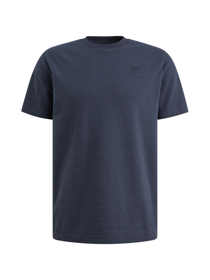 Short sleeve r-neck jacquard strip, Mood Indigo 5116 Bild 1