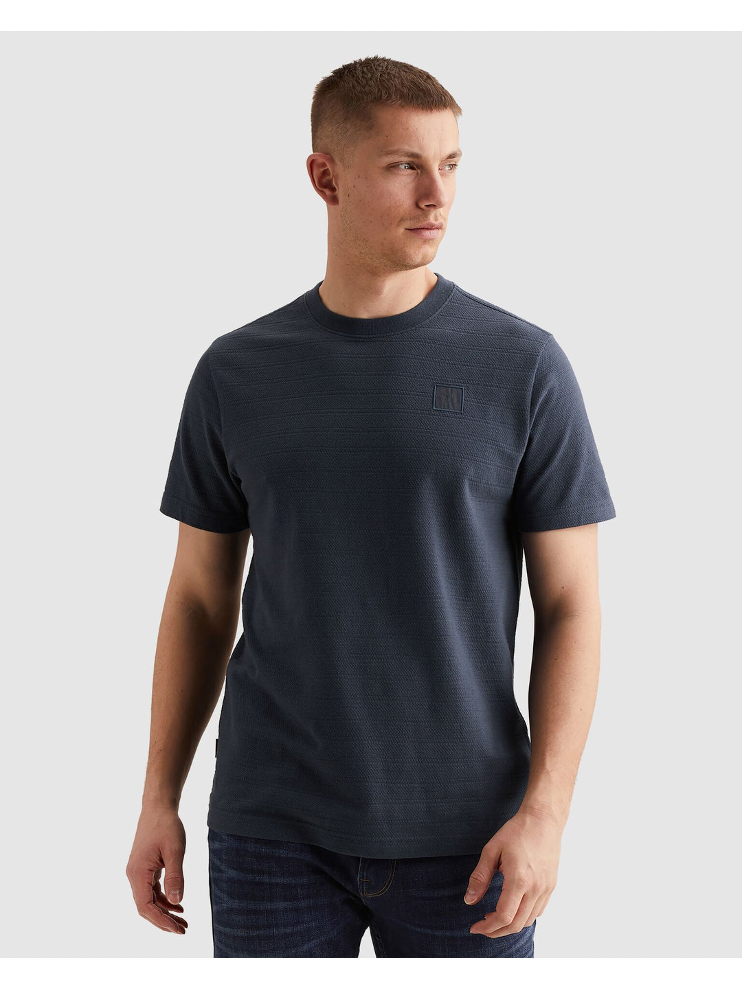 Short sleeve r-neck jacquard strip, Mood Indigo 5116 Bild 3