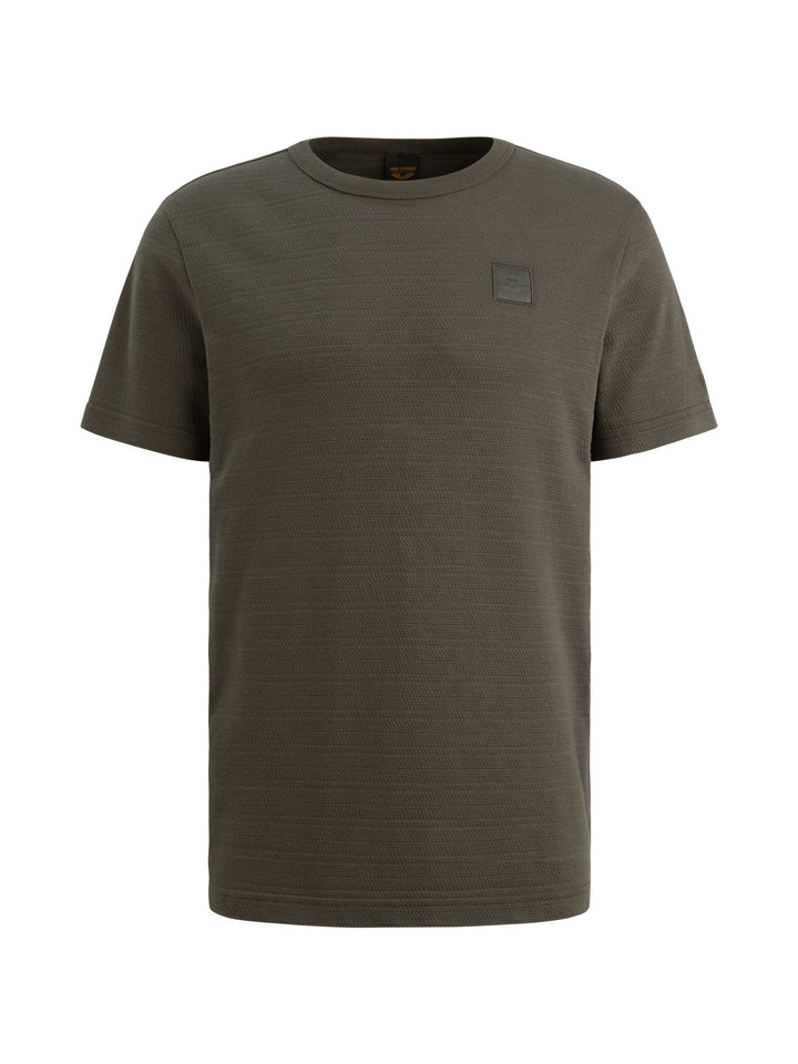 Short sleeve r-neck jacquard strip, Beluga 8039 Bild 1