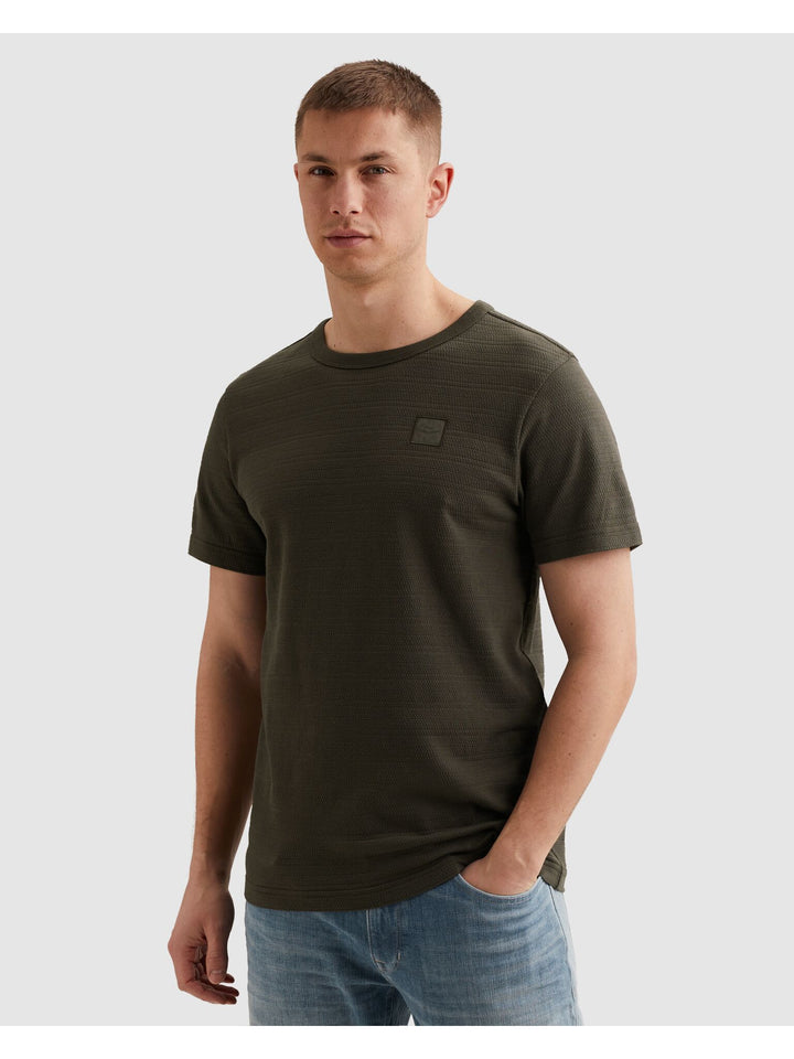 Short sleeve r-neck jacquard strip, Beluga 8039 Bild 3