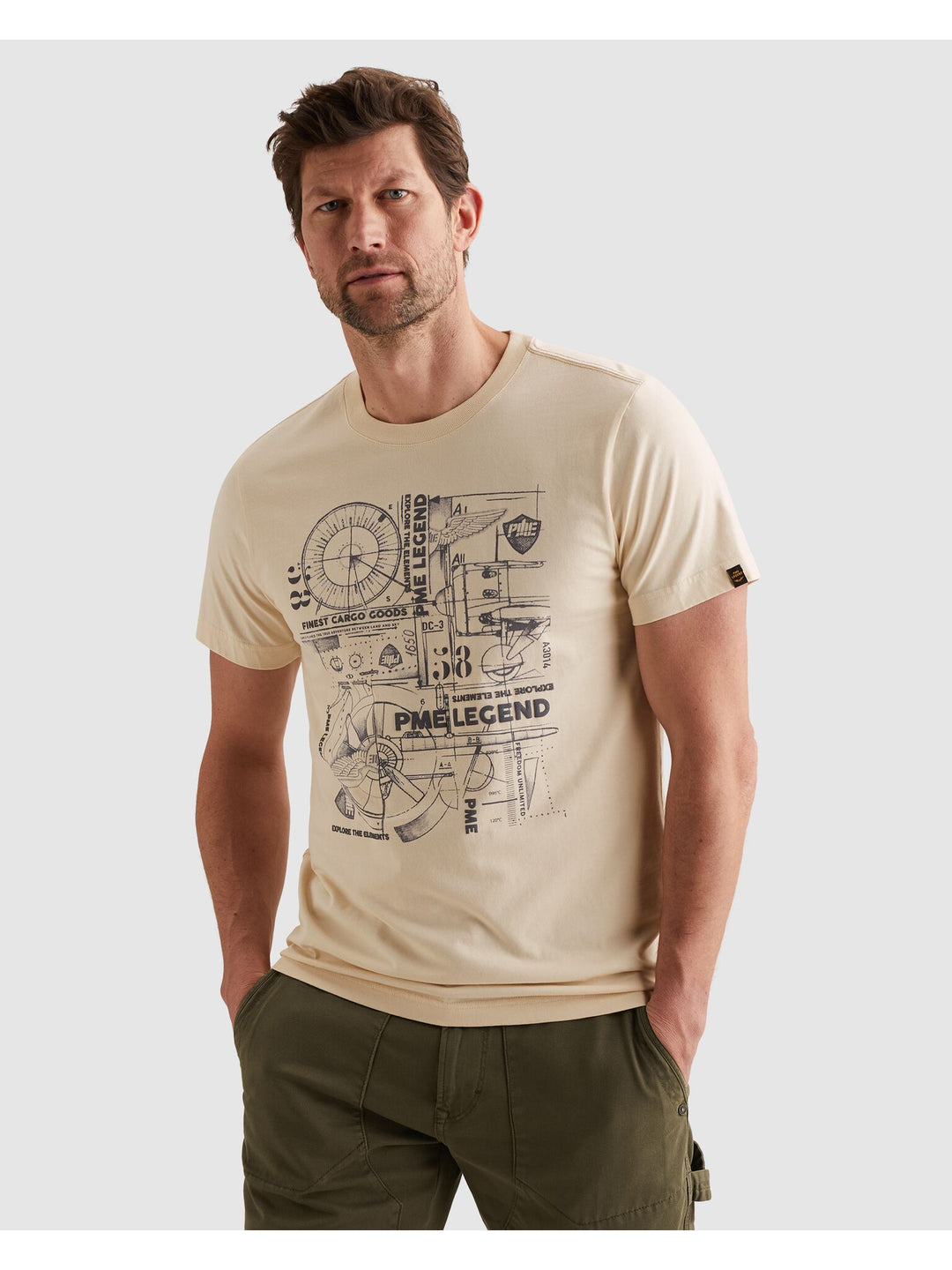 Short sleeve r-neck play heavy sin, Bone White 7013 Bild 3