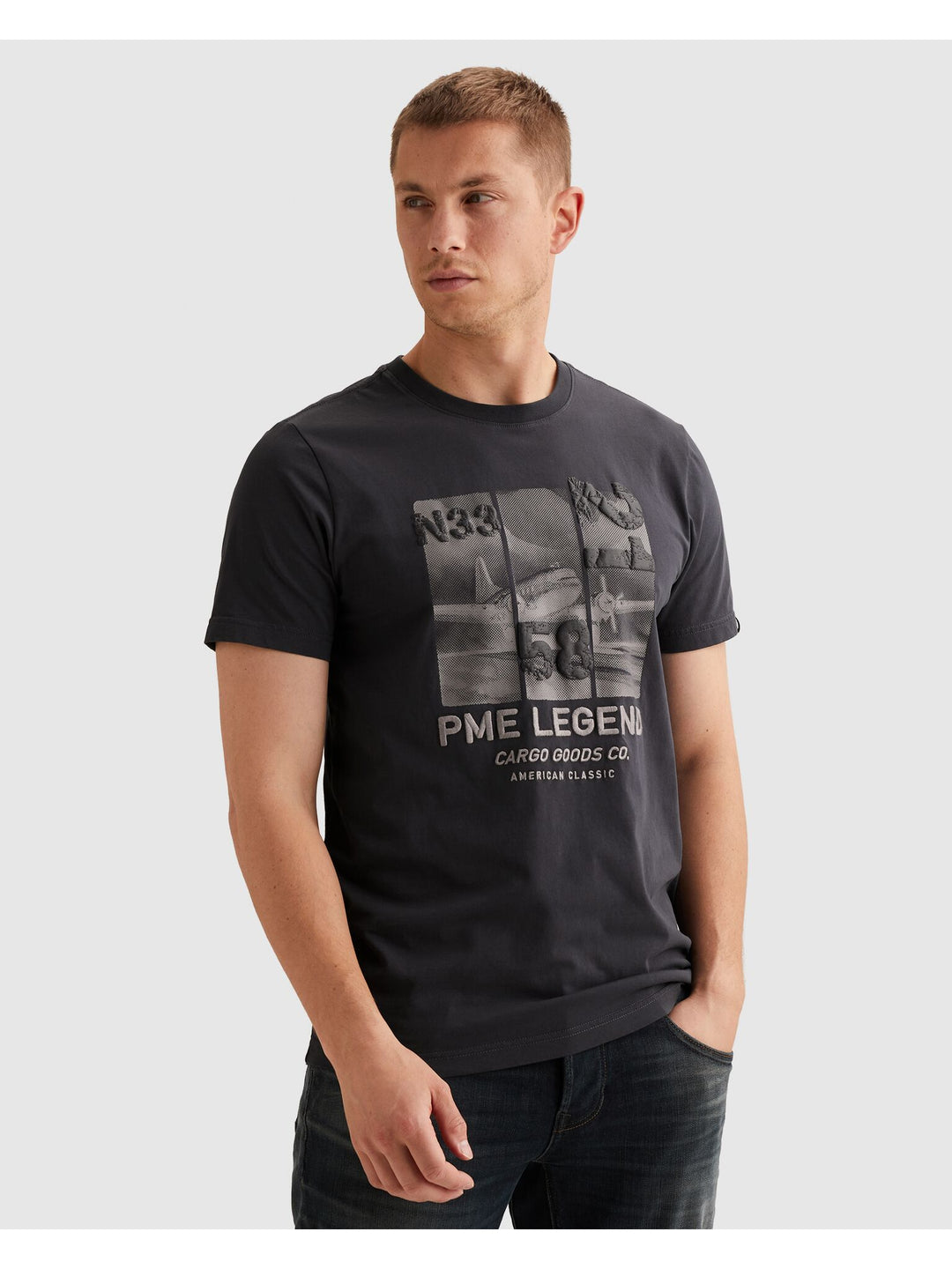 Short sleeve r-neck single jersey, Graphite 5278 Bild 3