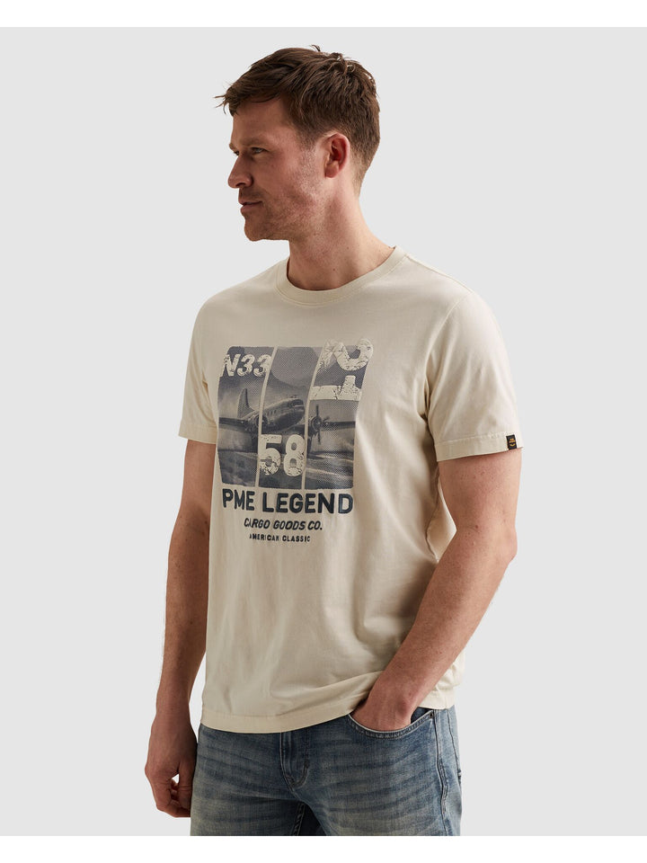 Short sleeve r-neck single jersey, Bone White 7013 Bild 3