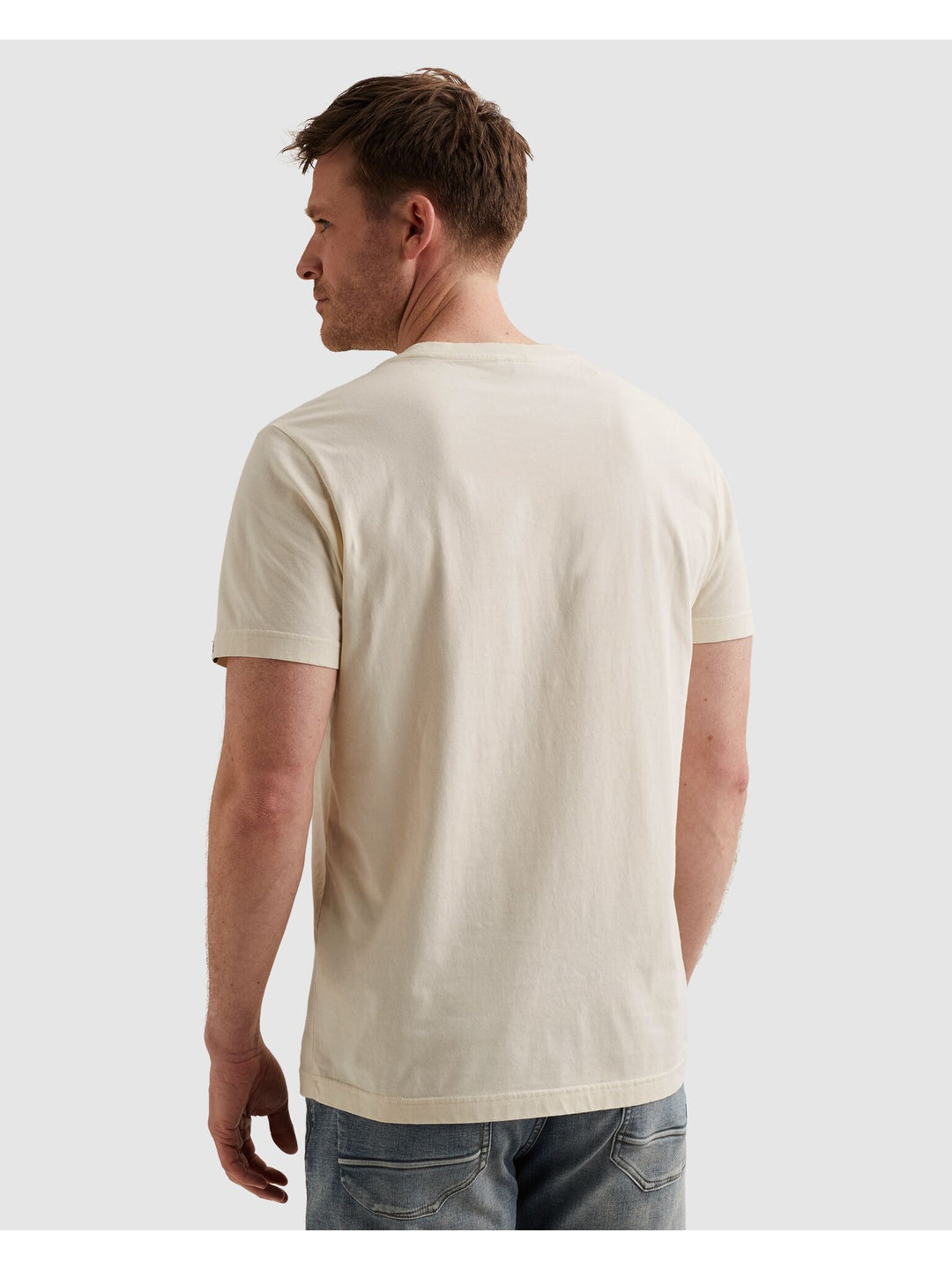 Short sleeve r-neck single jersey, Bone White 7013 Bild 4