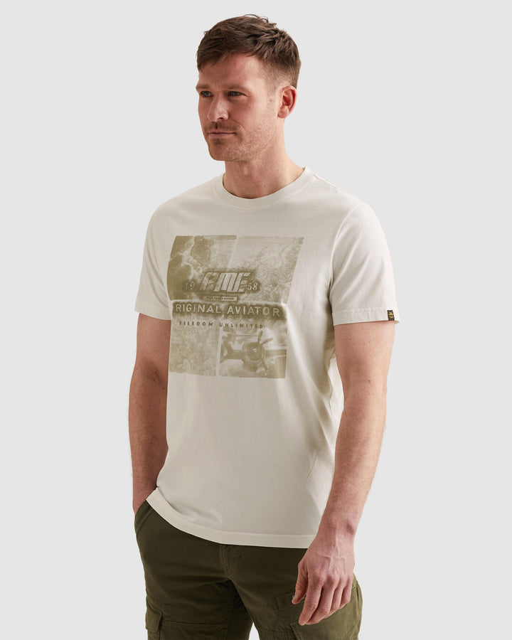 Short sleeve r-neck single jersey, Egret 7001 Bild 1