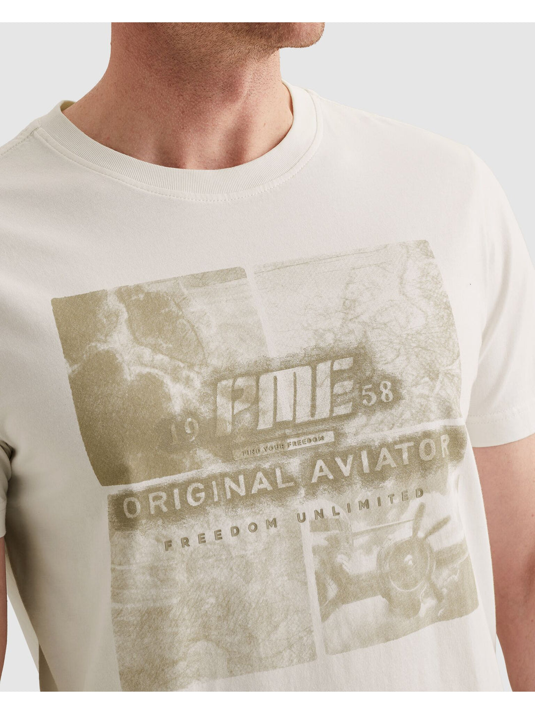 Short sleeve r-neck single jersey, Egret 7001 Bild 5