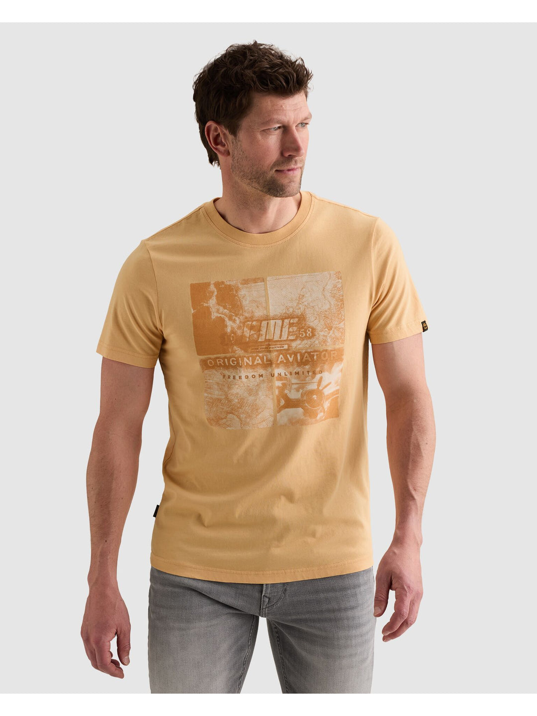 Short sleeve r-neck single jersey, Apricot Cream 7137 Bild 3