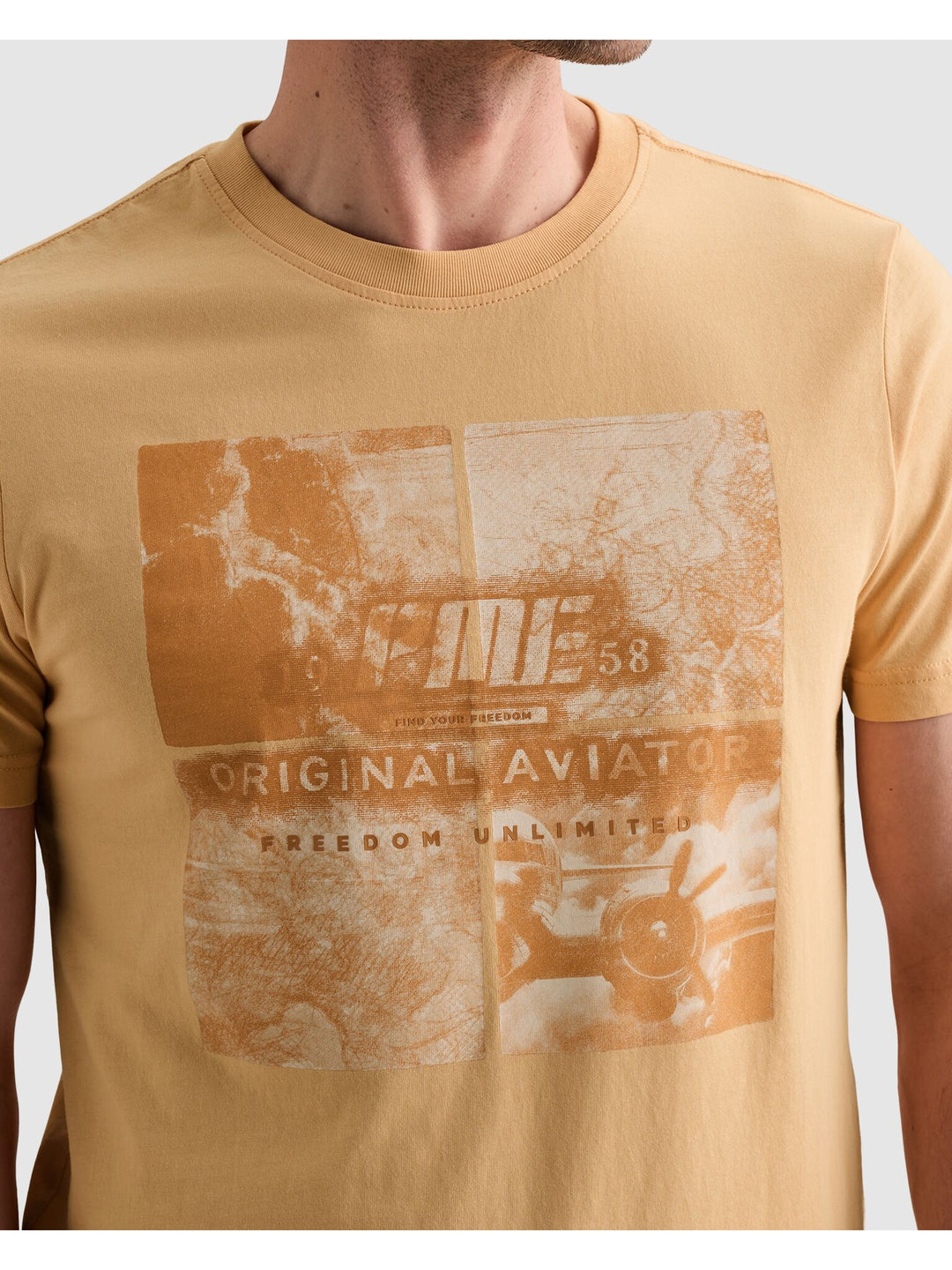 Short sleeve r-neck single jersey, Apricot Cream 7137 Bild 6