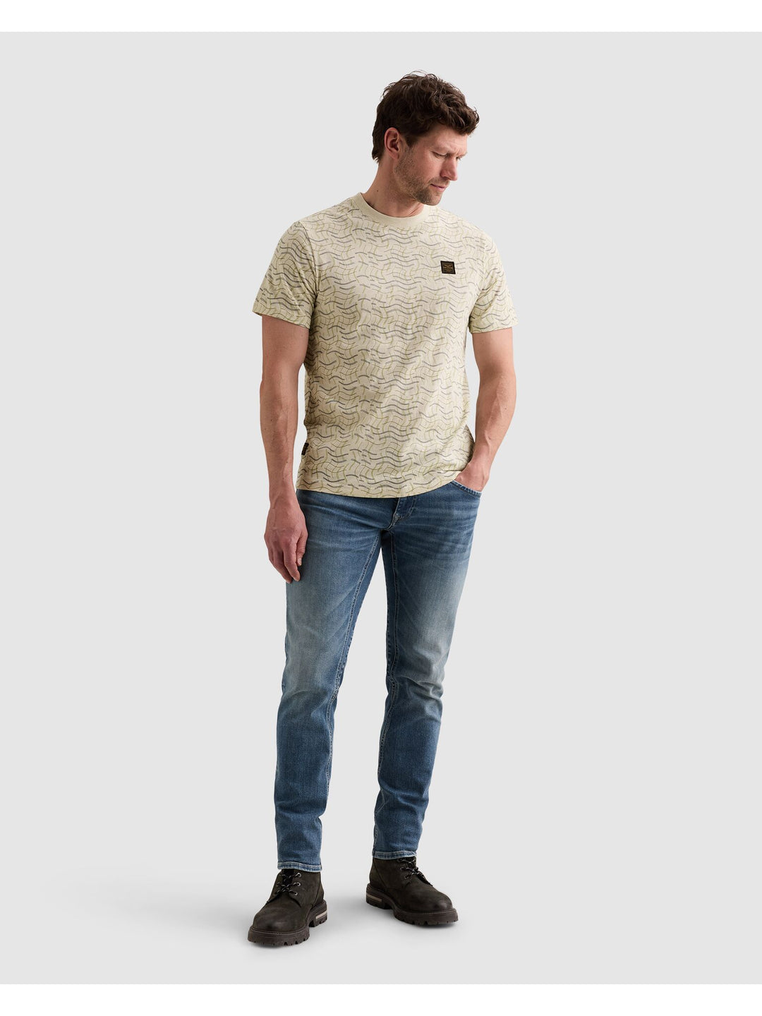 Short sleeve r-neck slub jersey ao, Bone White 7013 Bild 5