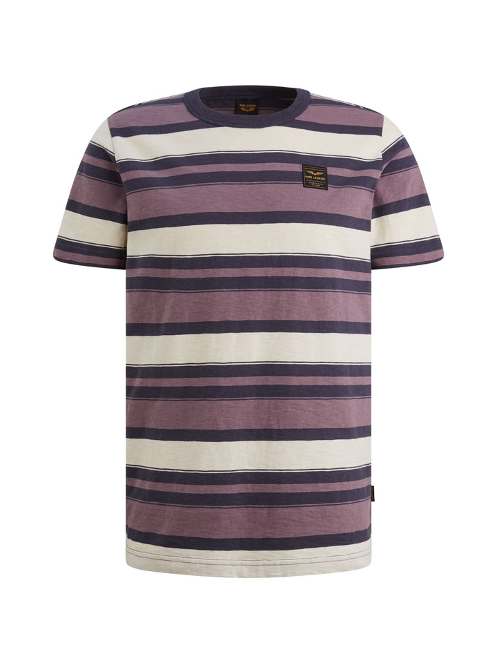 Short sleeve r-neck slub striped j, Moonscape 4323 Bild 1