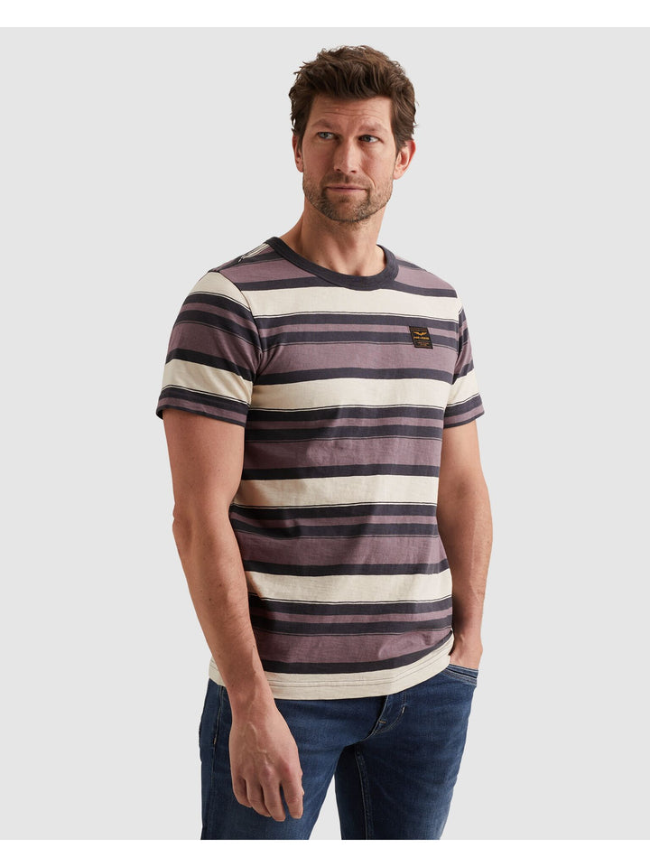 Short sleeve r-neck slub striped j, Moonscape 4323 Bild 3
