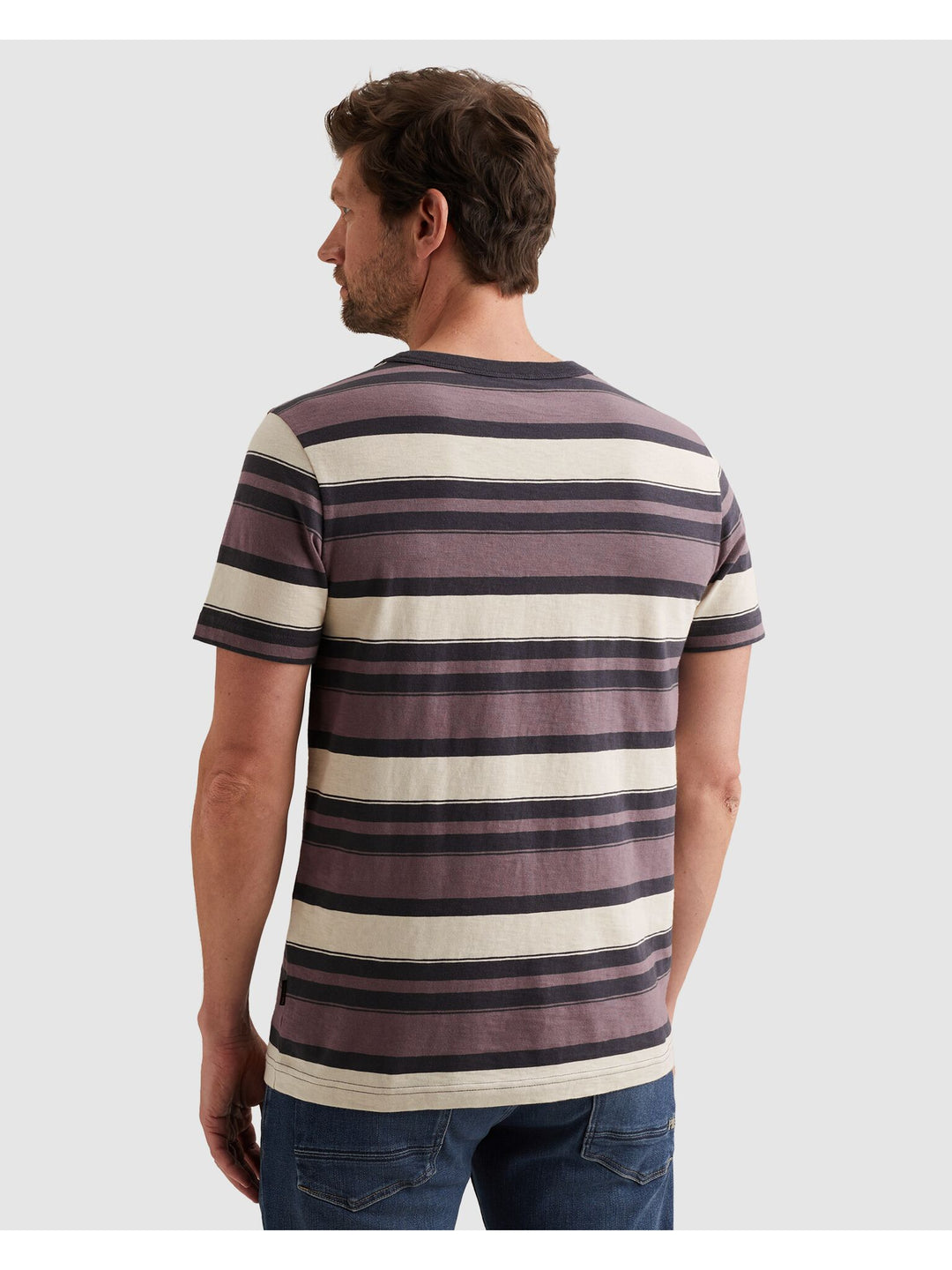 Short sleeve r-neck slub striped j, Moonscape 4323 Bild 4