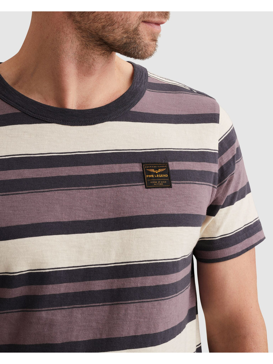 Short sleeve r-neck slub striped j, Moonscape 4323 Bild 5