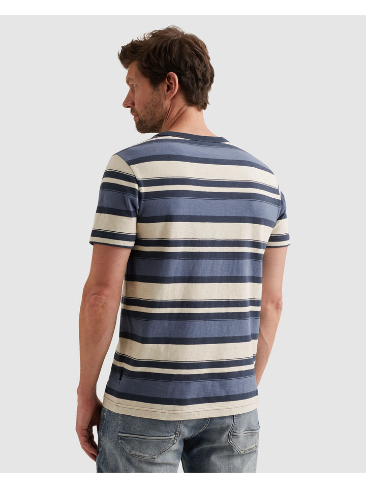 Short sleeve r-neck slub striped j, Bijou Blue 5052 Bild 4