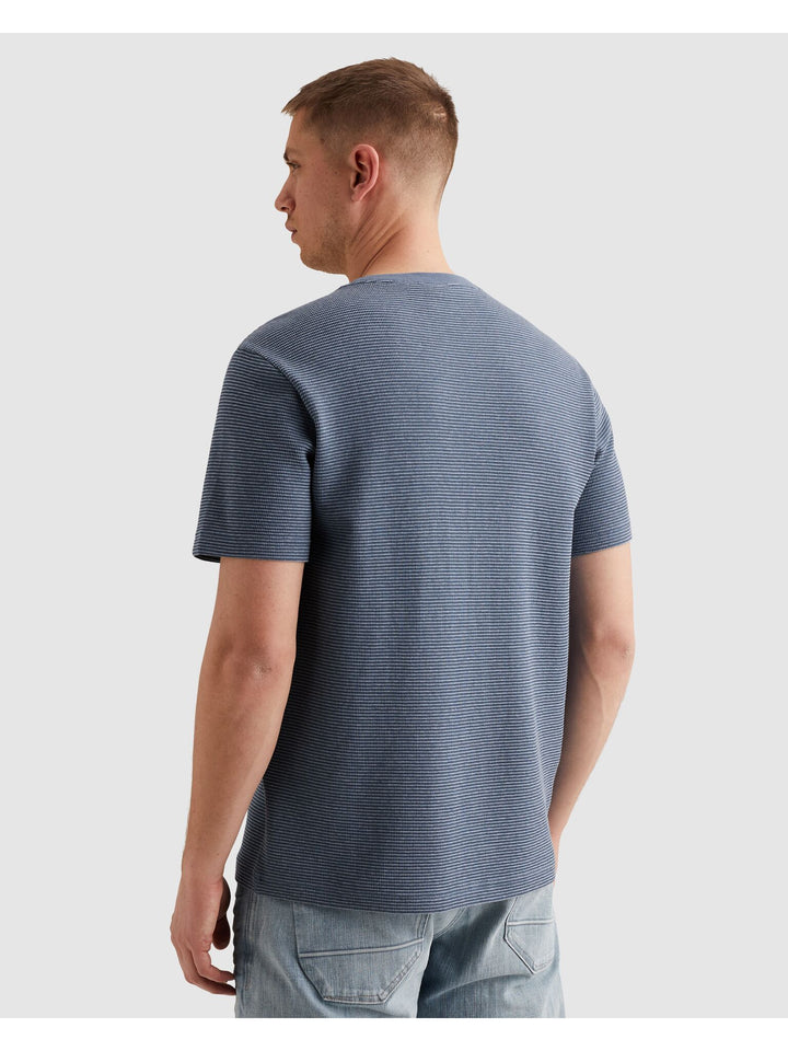 Short sleeve r-neck two tone textu, Bijou Blue 5052 Bild 4
