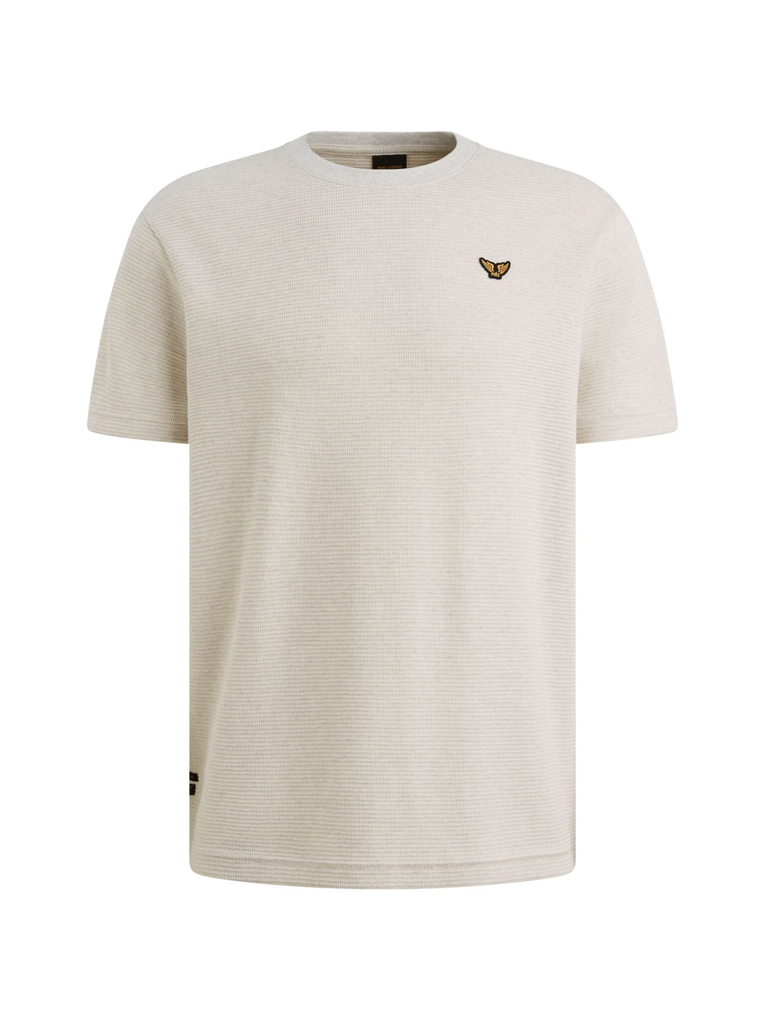 Short sleeve r-neck two tone textu, Bone White 7013 Bild 1