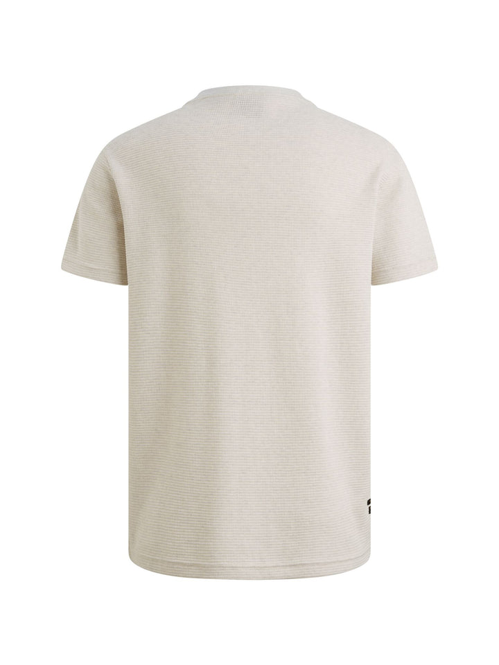 Short sleeve r-neck two tone textu, Bone White 7013 Bild 2