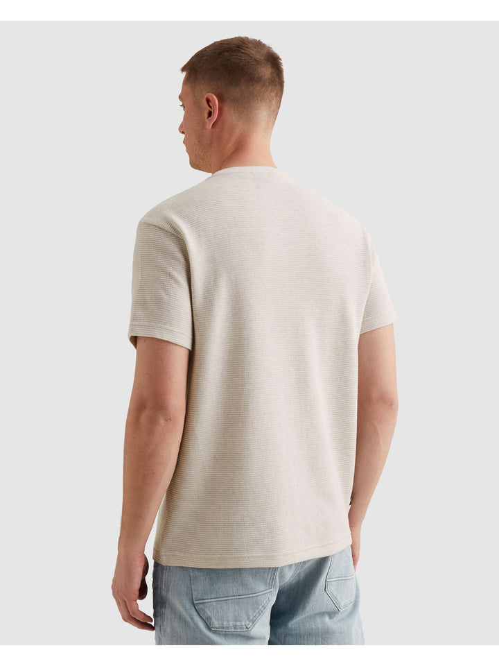 Short sleeve r-neck two tone textu, Bone White 7013 Bild 4