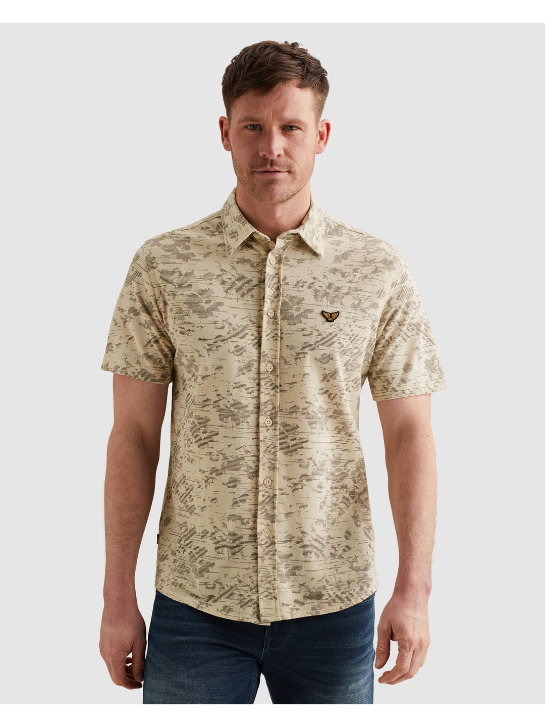 Short Sleeve Shirt Aop On Jersey P, Birch 7011 Bild 3