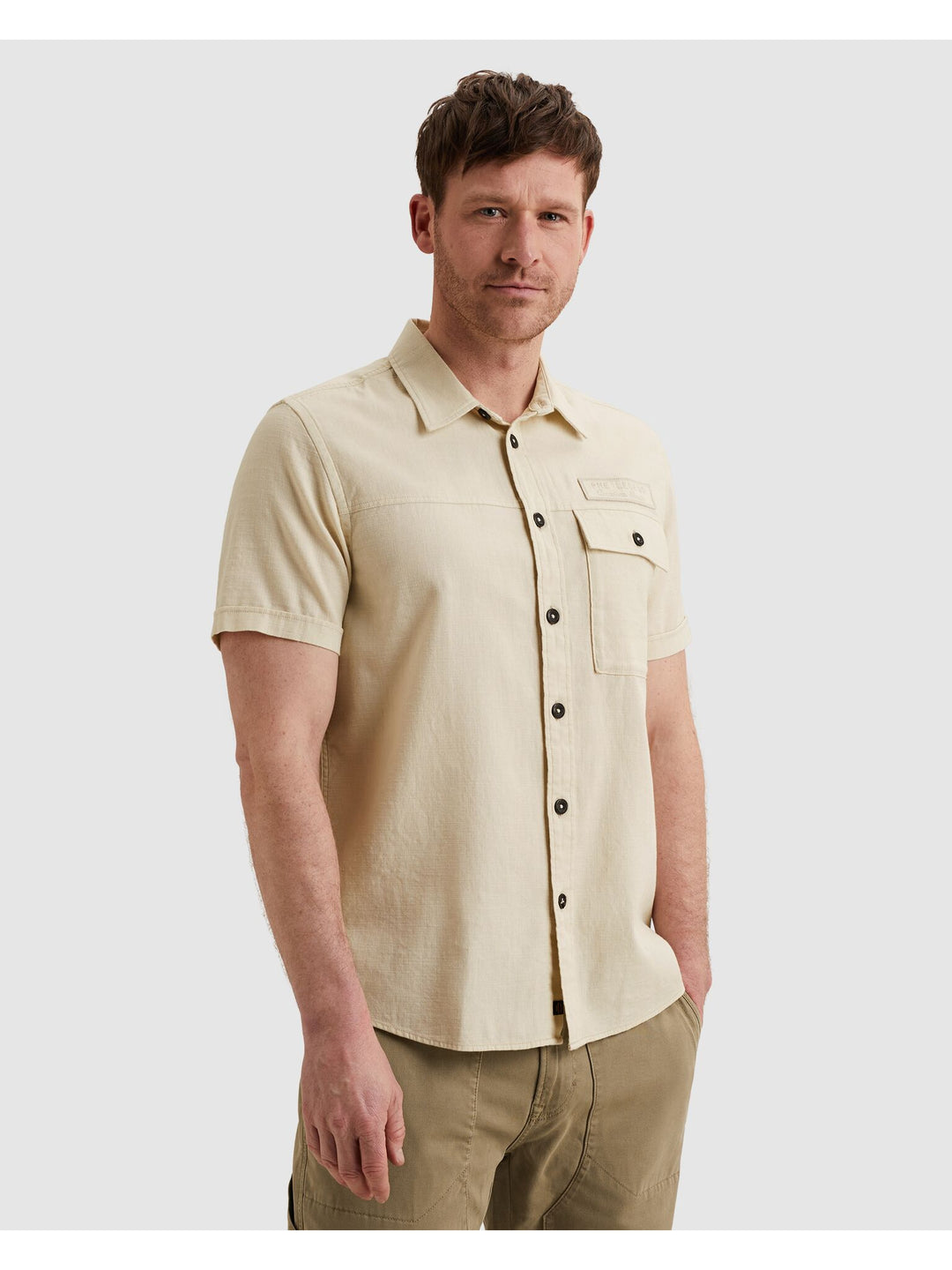 Short Sleeve Shirt Ctn Slub, Bone White 7013 Bild 4