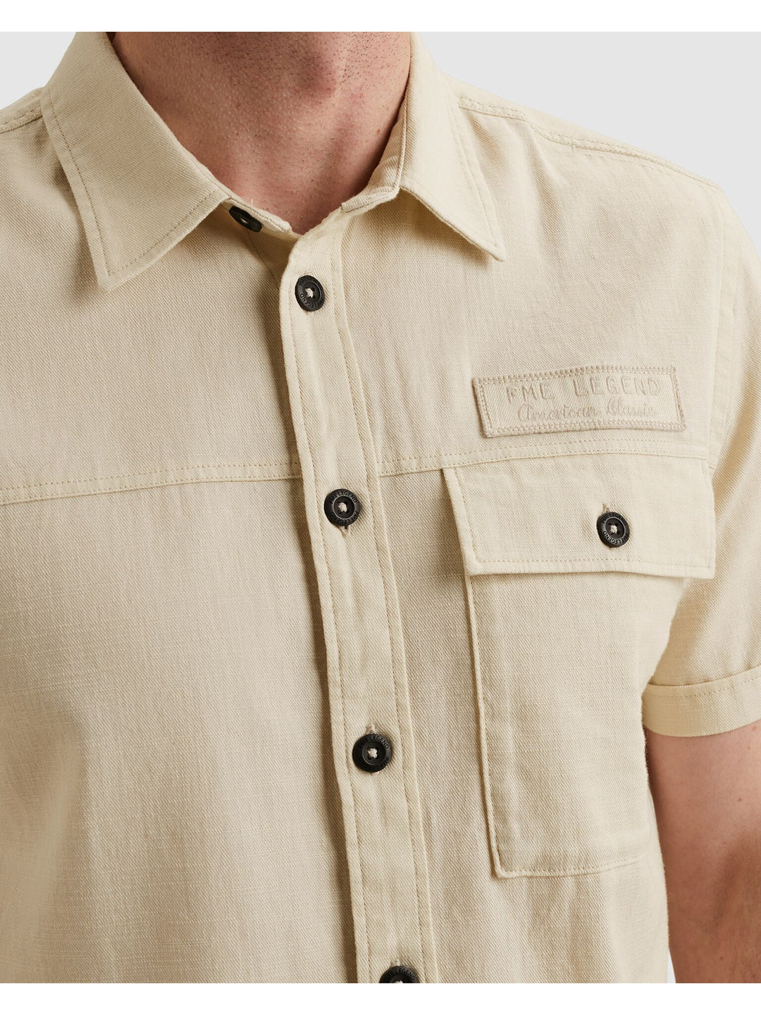 Short Sleeve Shirt Ctn Slub, Bone White 7013 Bild 6