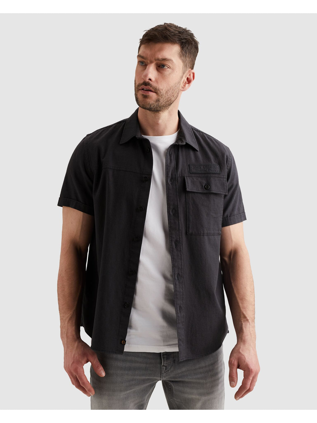 Short Sleeve Shirt Ctn Slub, Graphite 5278 Bild 3