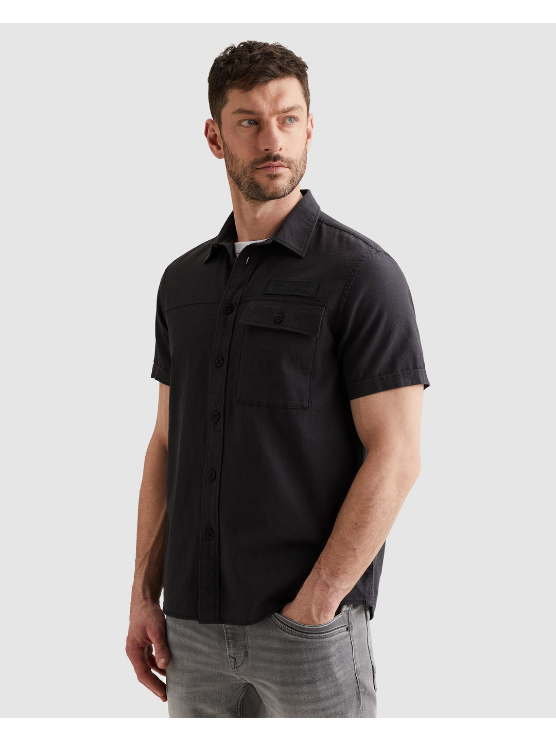Short Sleeve Shirt Ctn Slub, Graphite 5278 Bild 4