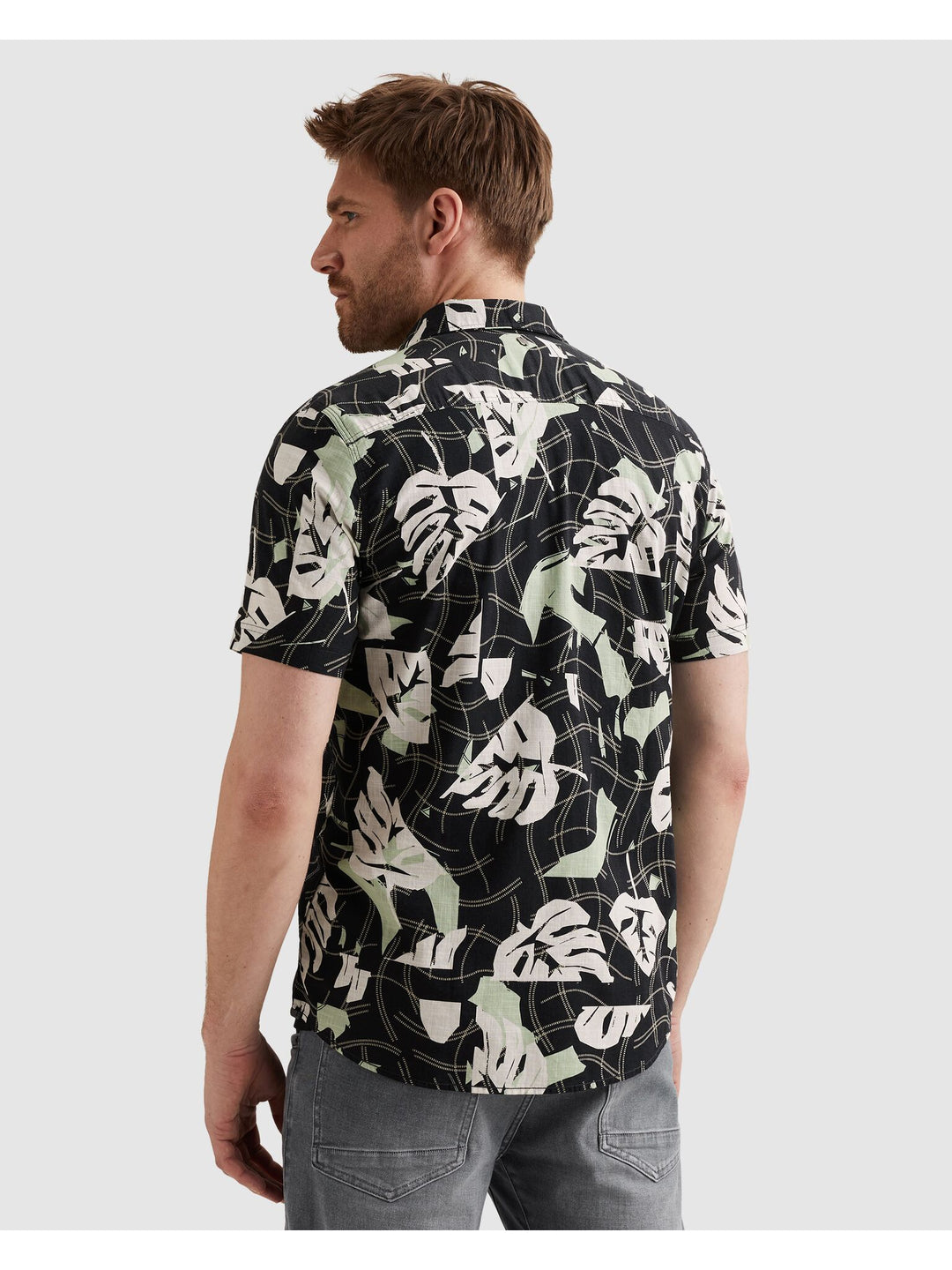 Short Sleeve Shirt Print on Cotton, Carbon 5282 Bild 5