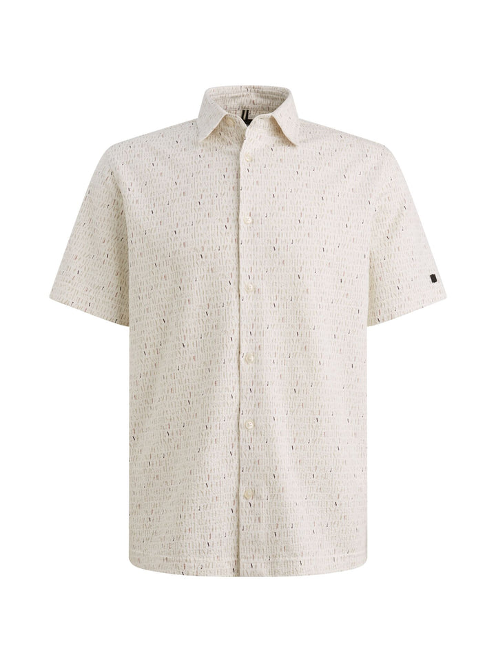 Short Sleeve Shirt Print on Seersu, Cloud Dancer 7004 Bild 1