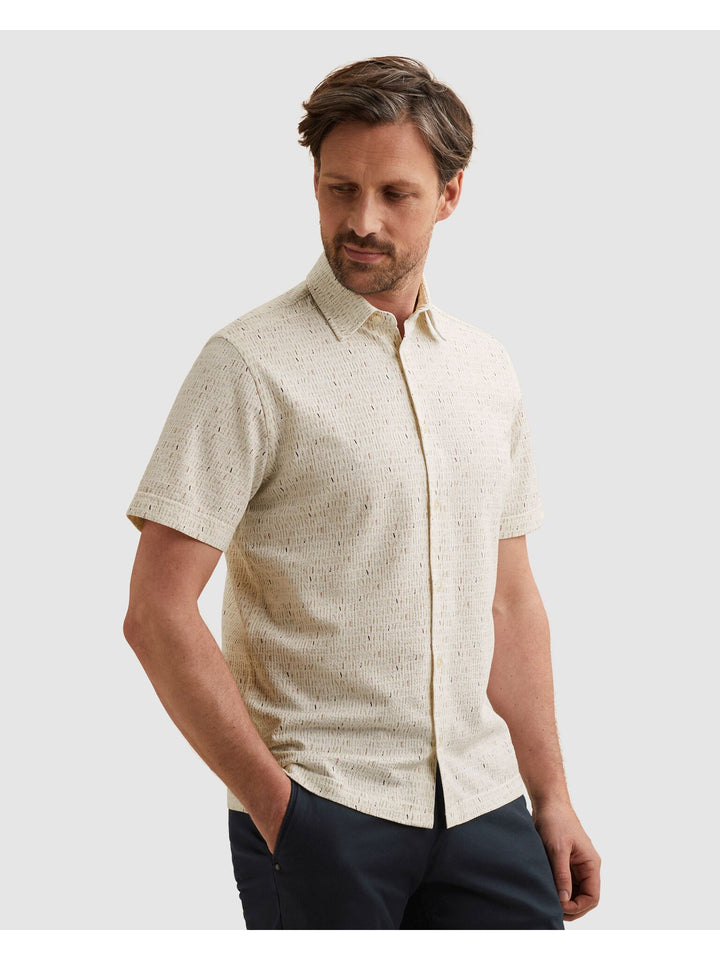 Short Sleeve Shirt Print on Seersu, Cloud Dancer 7004 Bild 1