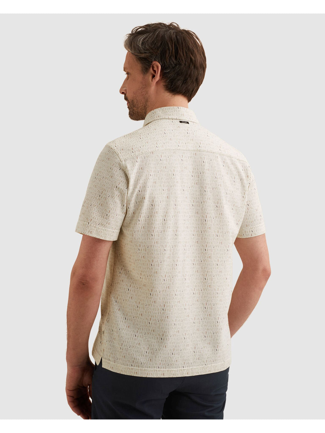 Short Sleeve Shirt Print on Seersu, Cloud Dancer 7004 Bild 3