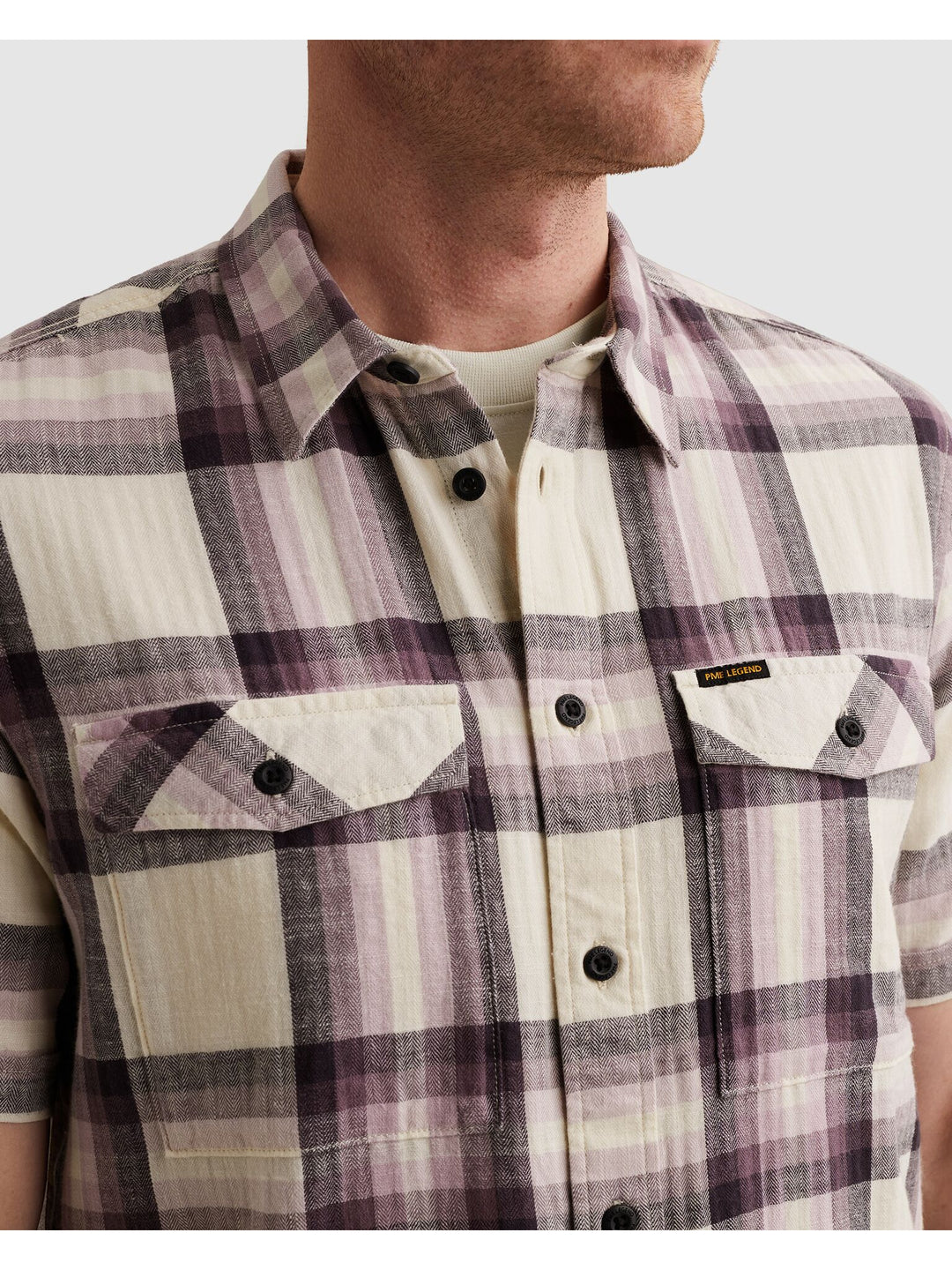 Short Sleeve Shirt Slub Herringbon, Moonscape 4323 Bild 6