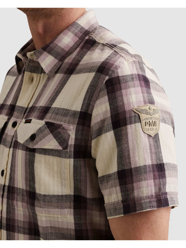 Short Sleeve Shirt Slub Herringbon, Moonscape 4323 Bild 7