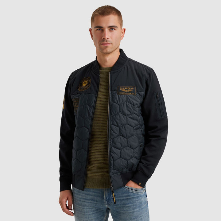 Zip jacket interlock nylon mix hyb, Carbon 5282 Bild 3