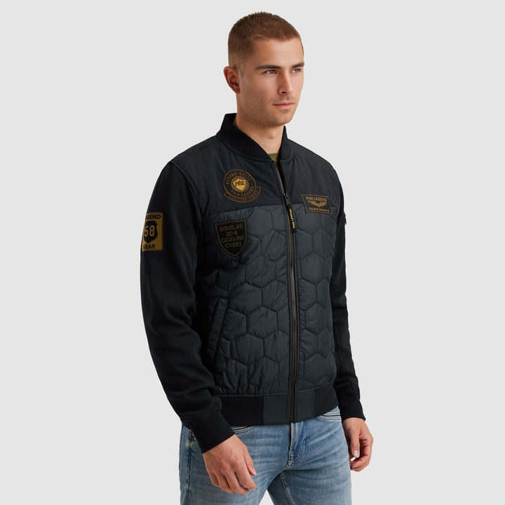 Zip jacket interlock nylon mix hyb, Carbon 5282 Bild 4