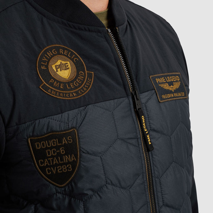 Zip jacket interlock nylon mix hyb, Carbon 5282 Bild 6