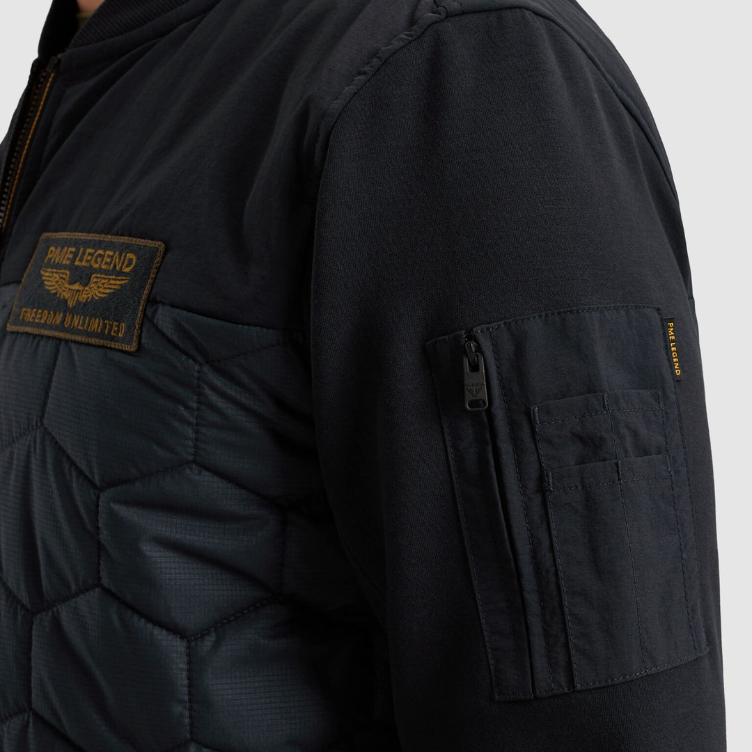 Zip jacket interlock nylon mix hyb, Carbon 5282 Bild 7